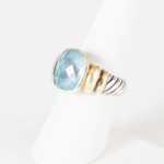 mixed metal blue ring silver