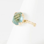 delicate green blue gold ring