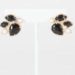 large black and white stud earring