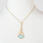 gold Turquoise jewel necklace blue