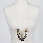 black and gold long necklace mixed