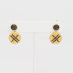 frieda roth, gold and black earring