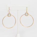 aregento vivo gold hoop earrings with stone
