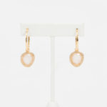 gold and clear stone dangle earrings