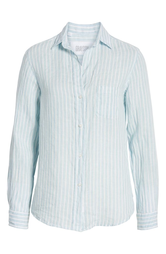 The Hero Stripe Washed Cotton Shirt GRAYSON BENAZIR BLUE AND WHITE STRIPE, Size 2:4-6.jpeg