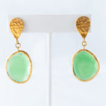 green and gold earrings