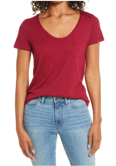 caslon red tshirt