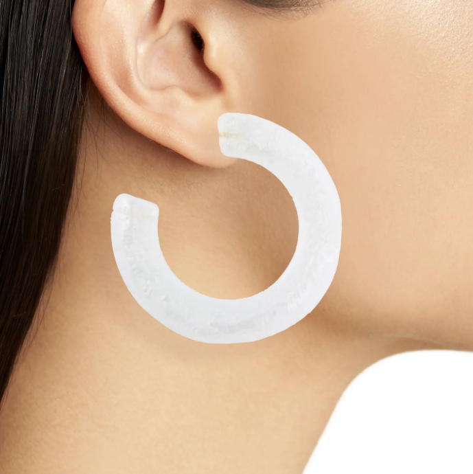 white hoop earrings cult gaia