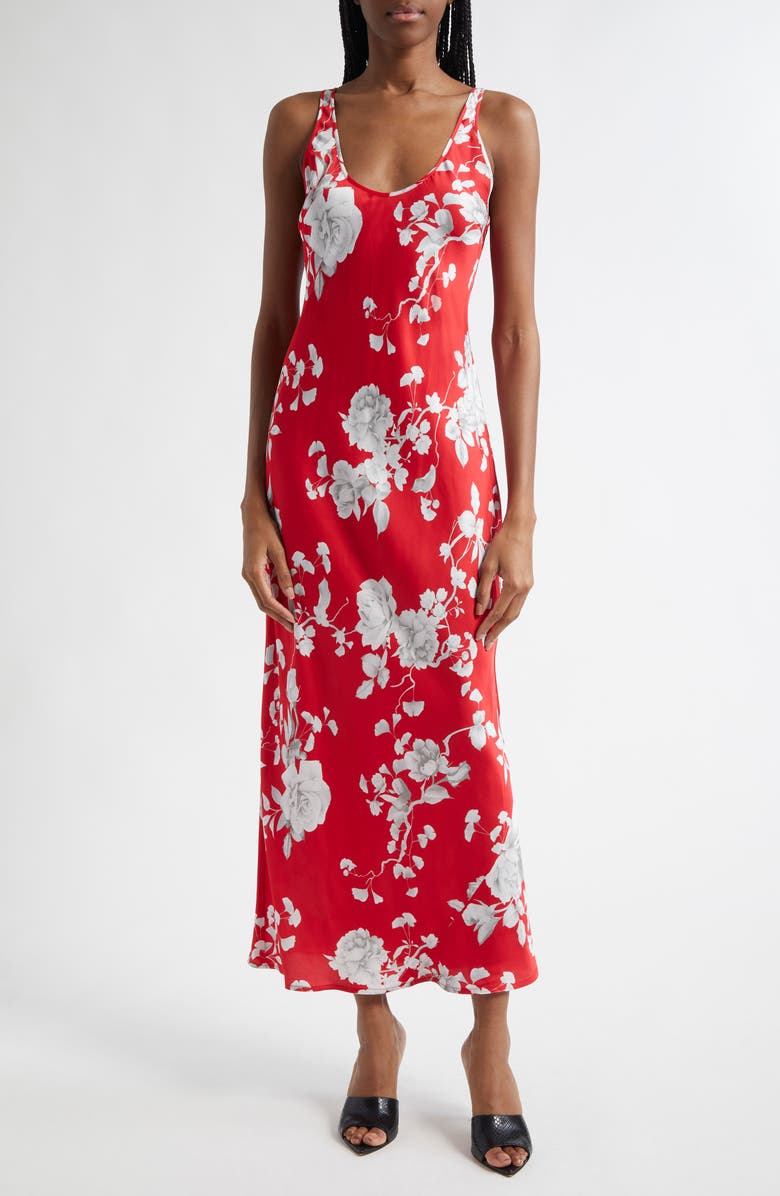 lagence red dress flower
