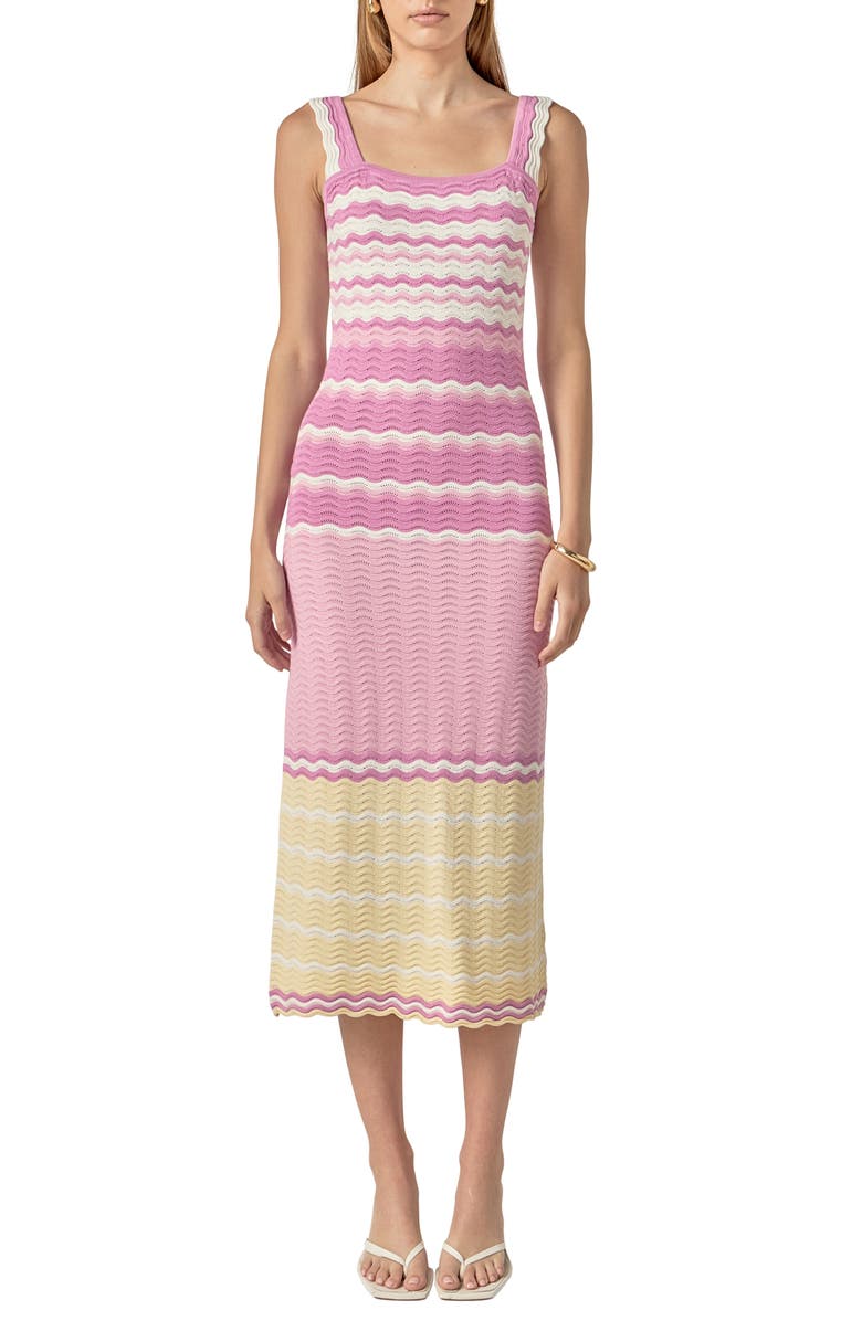 pink print sleeveless dress