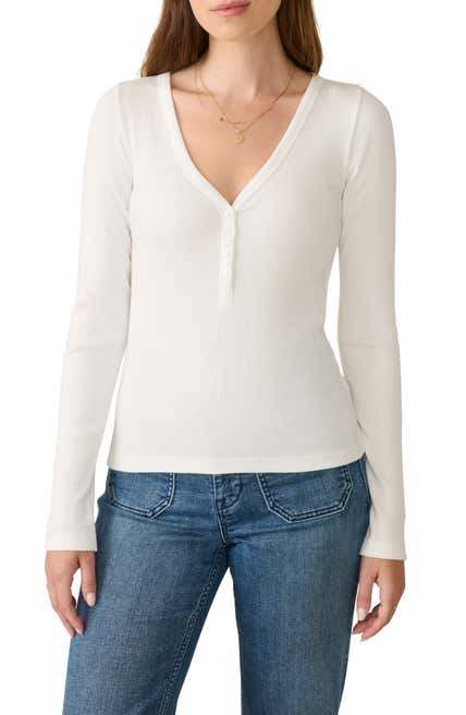 faherty white long sleeve top