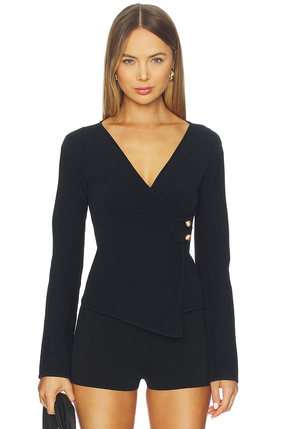 cult gaia black long sleeve sweater top