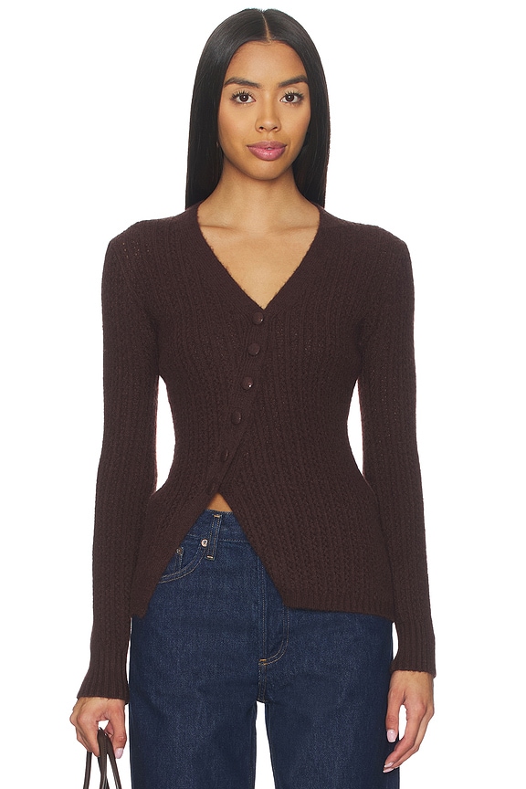 heart loom brown sweater top